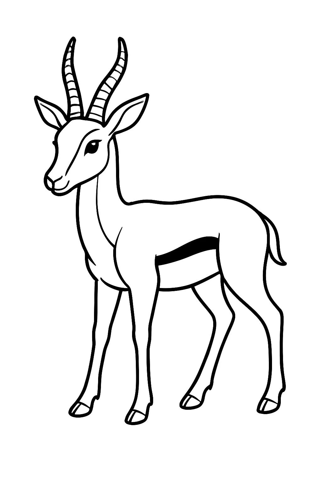 Desenho de gazela para colorir e imprimir