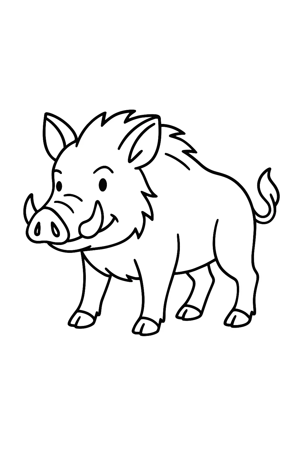 Desenho de javali para colorir e imprimir