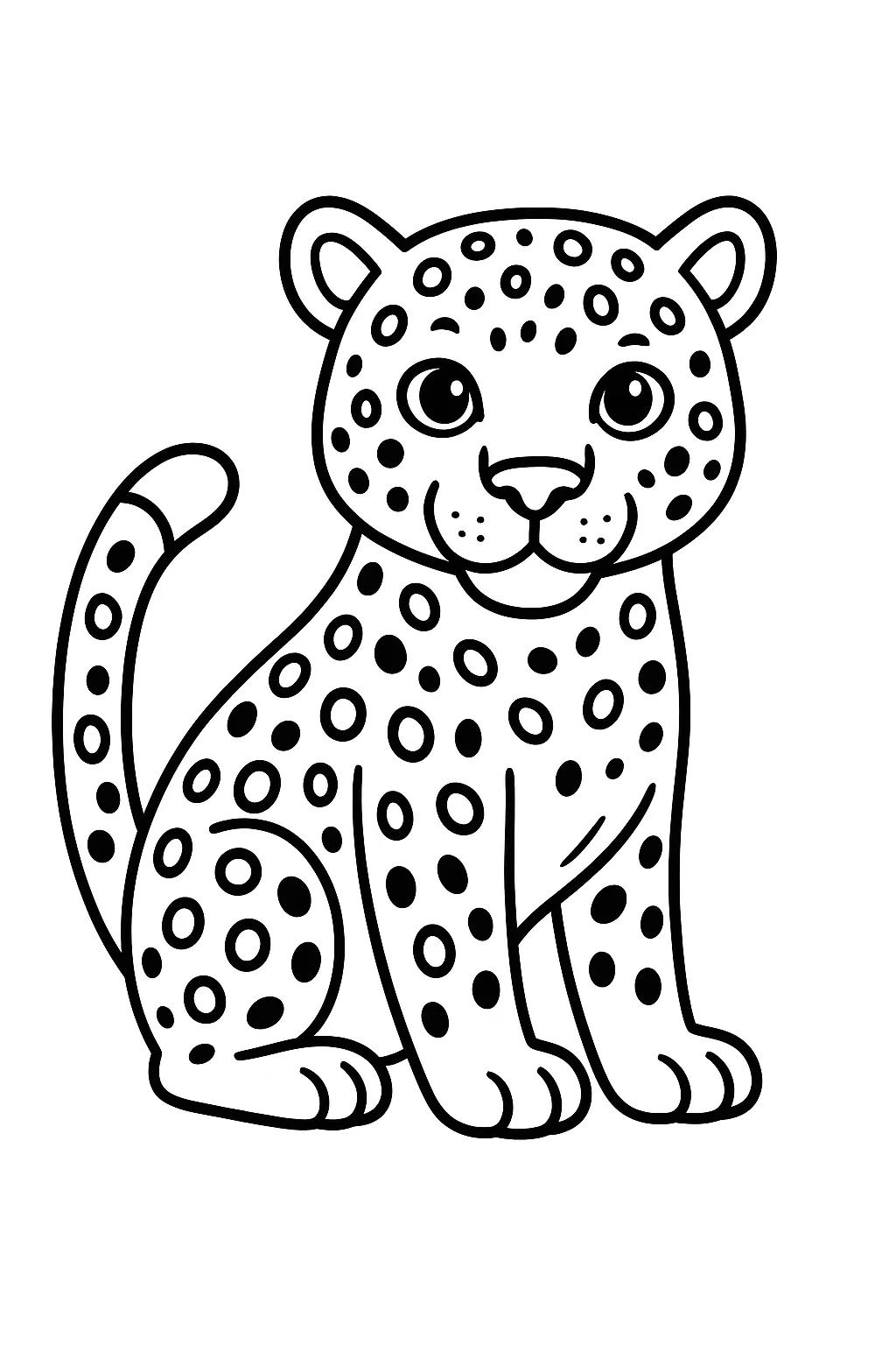 Desenho de leopardo para colorir e imprimir