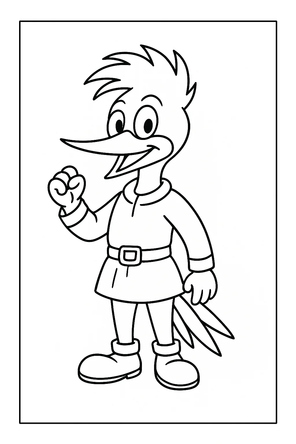 Desenho de pica-pau para colorir e imprimir
