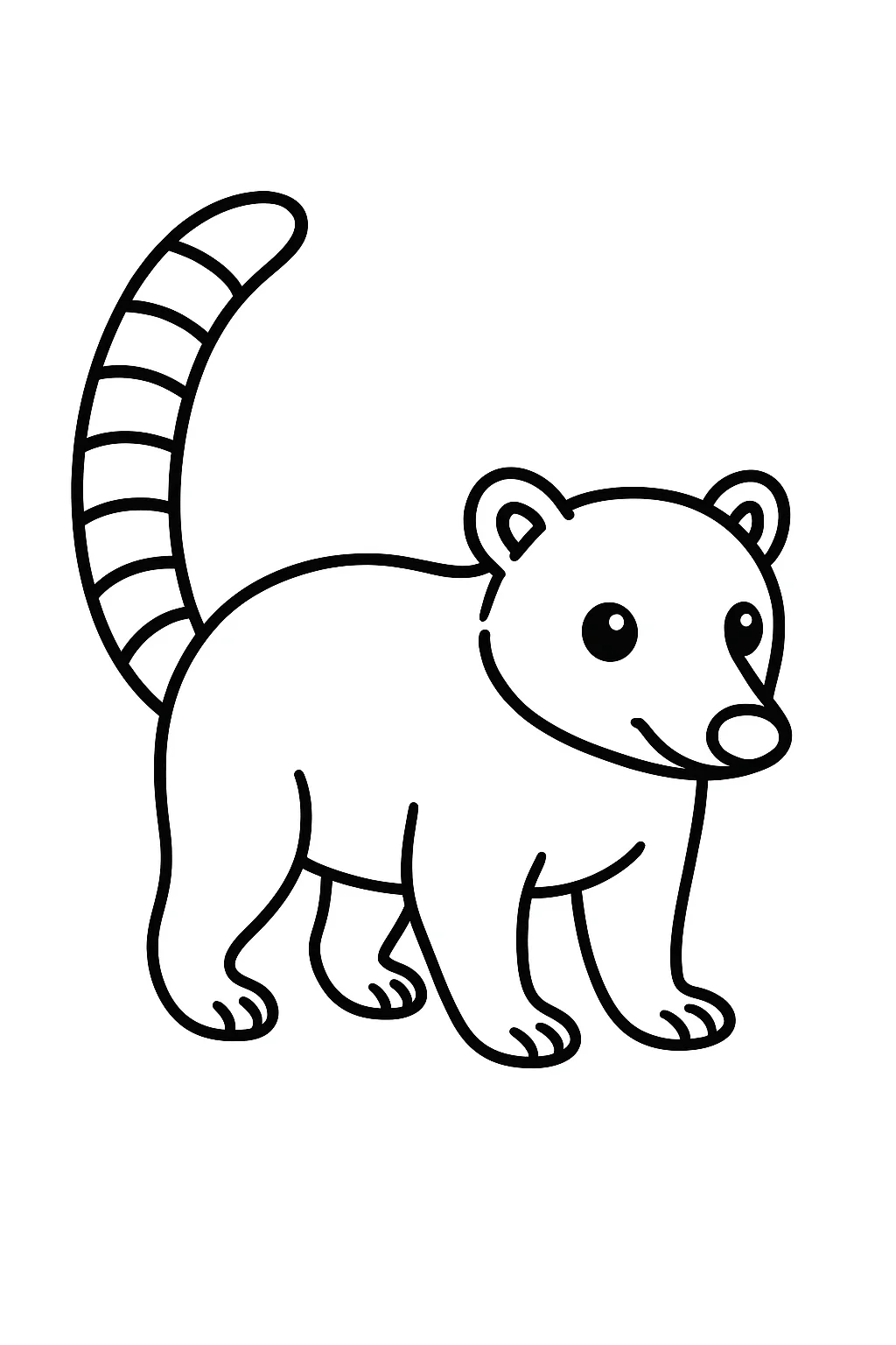 Desenho de quati para colorir e imprimir