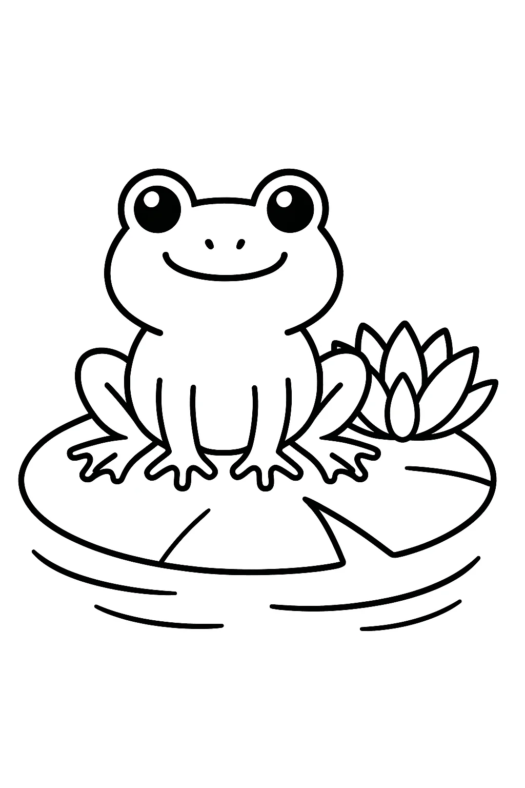 Desenho de sapo no lirio d agua para colorir e imprimir