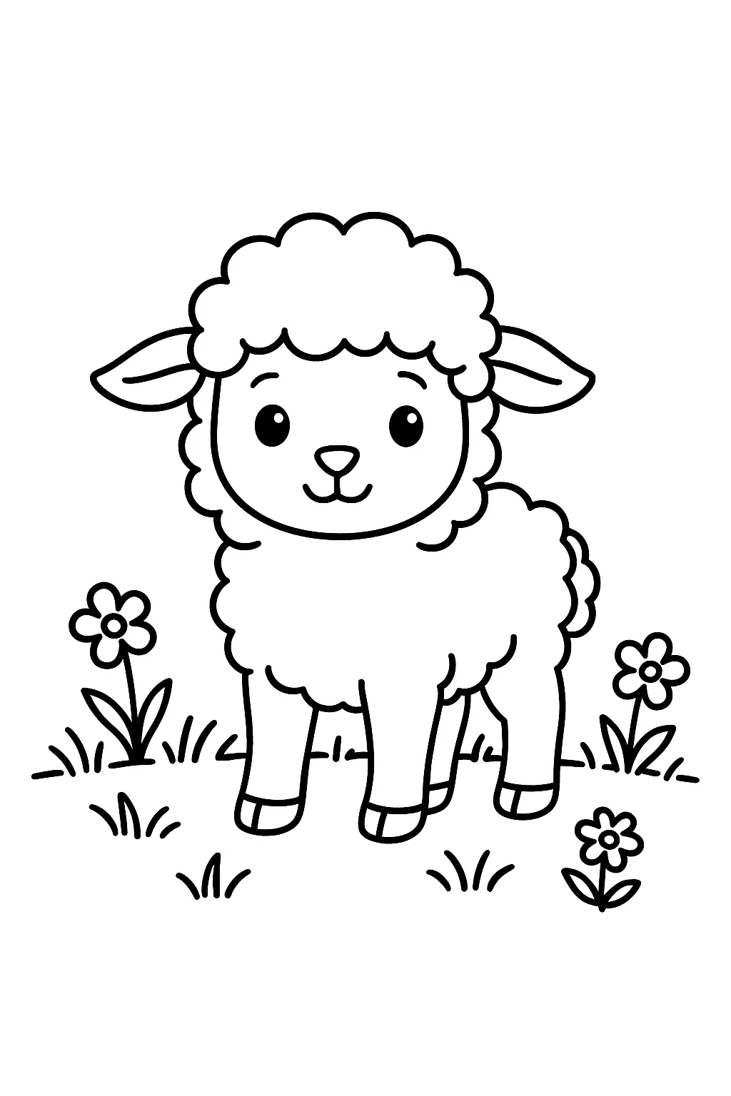 Desenho de ovelhinha para colorir e imprimir