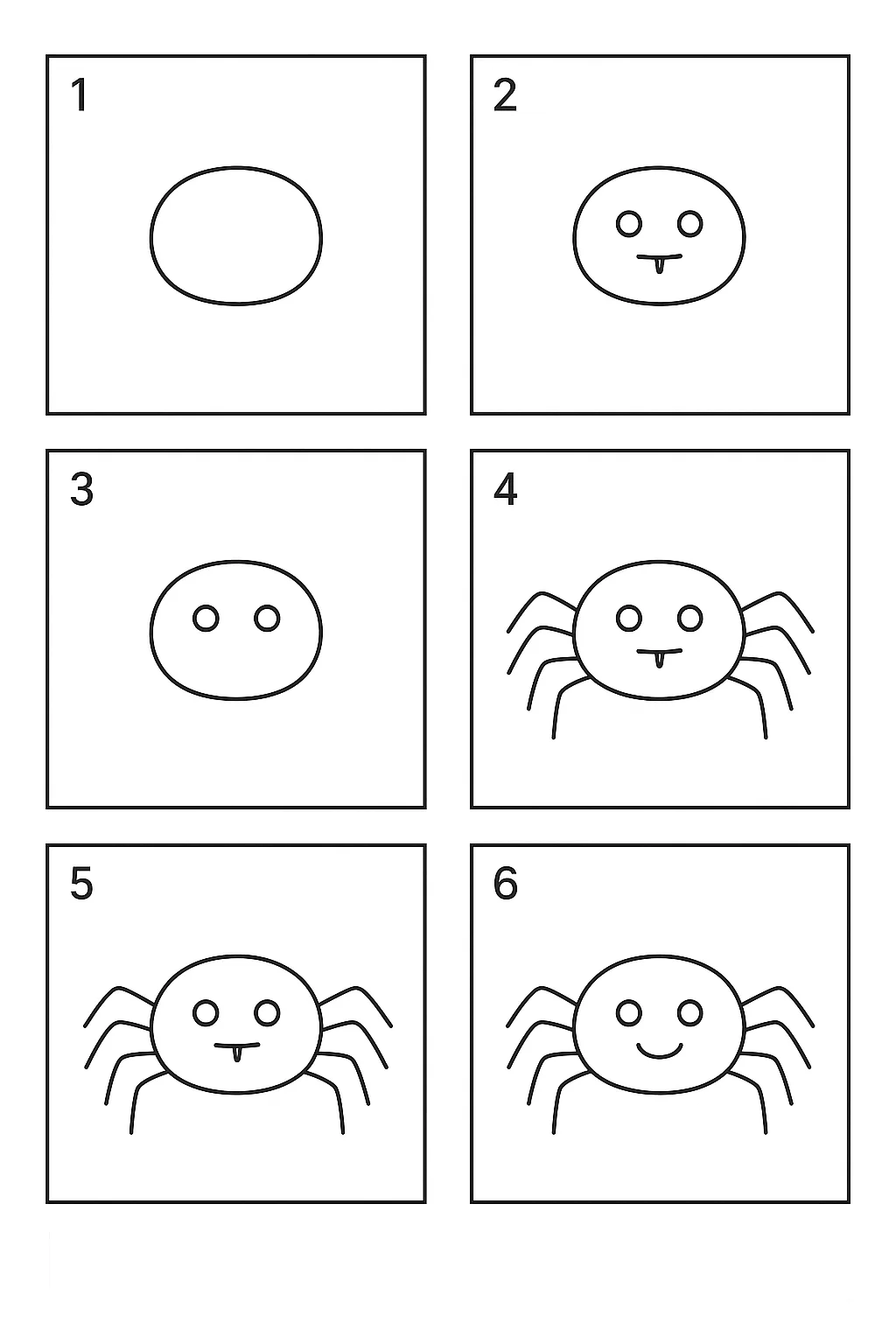 Tutorial passo a passo de como desenhar aranha para imprimir