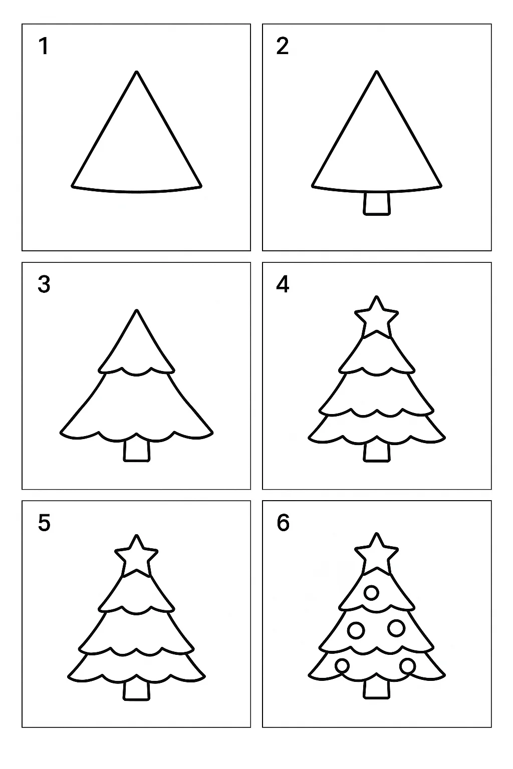 Tutorial passo a passo de como desenhar arvore de natal para imprimir