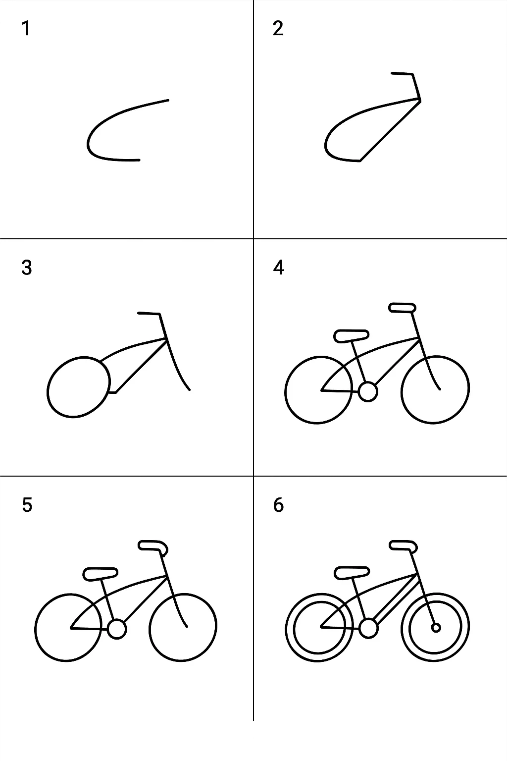 Tutorial passo a passo de como desenhar bicicleta para imprimir