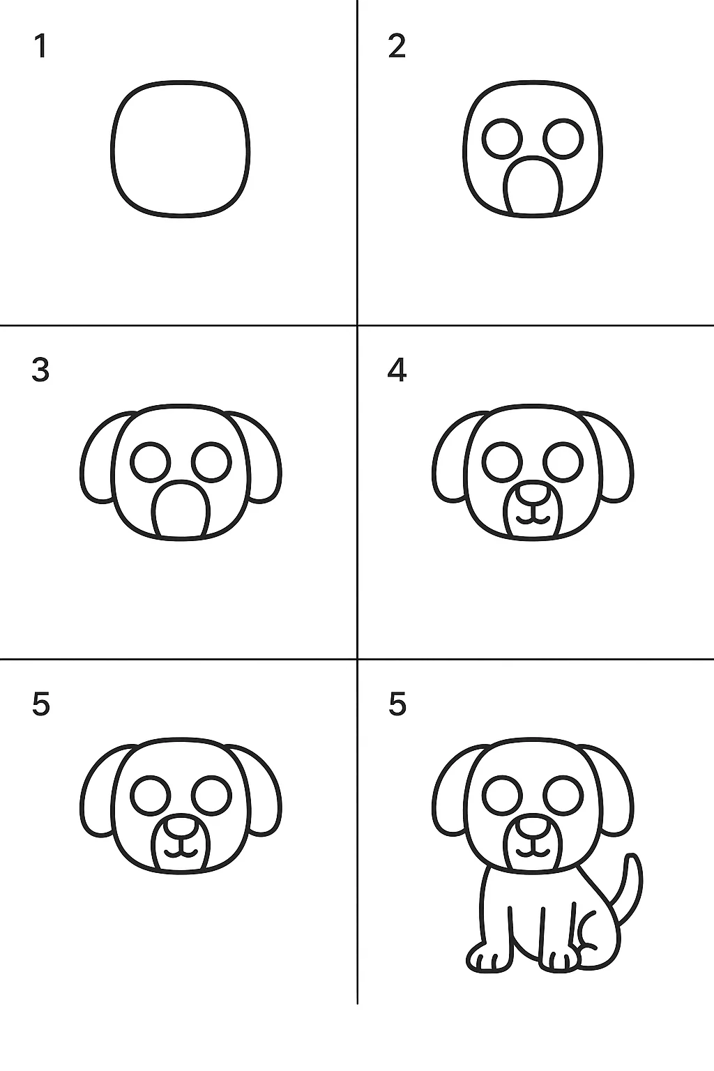 Tutorial passo a passo de como desenhar cachorrinho para imprimir