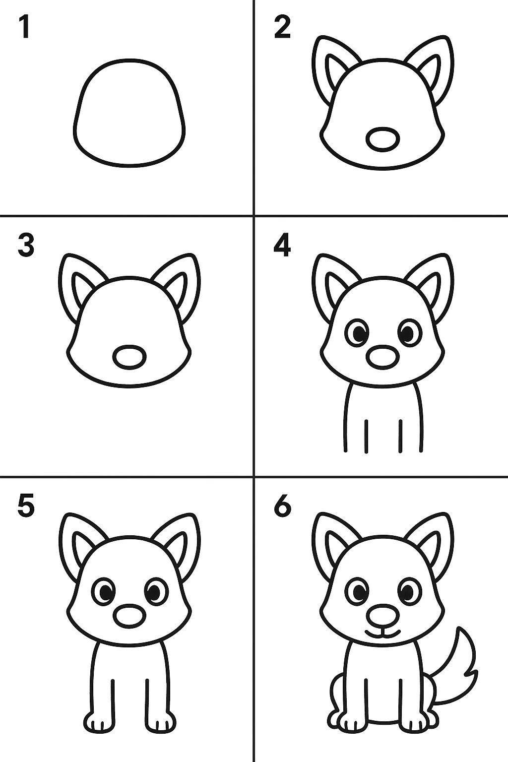 Tutorial passo a passo de como desenhar lobo para imprimir