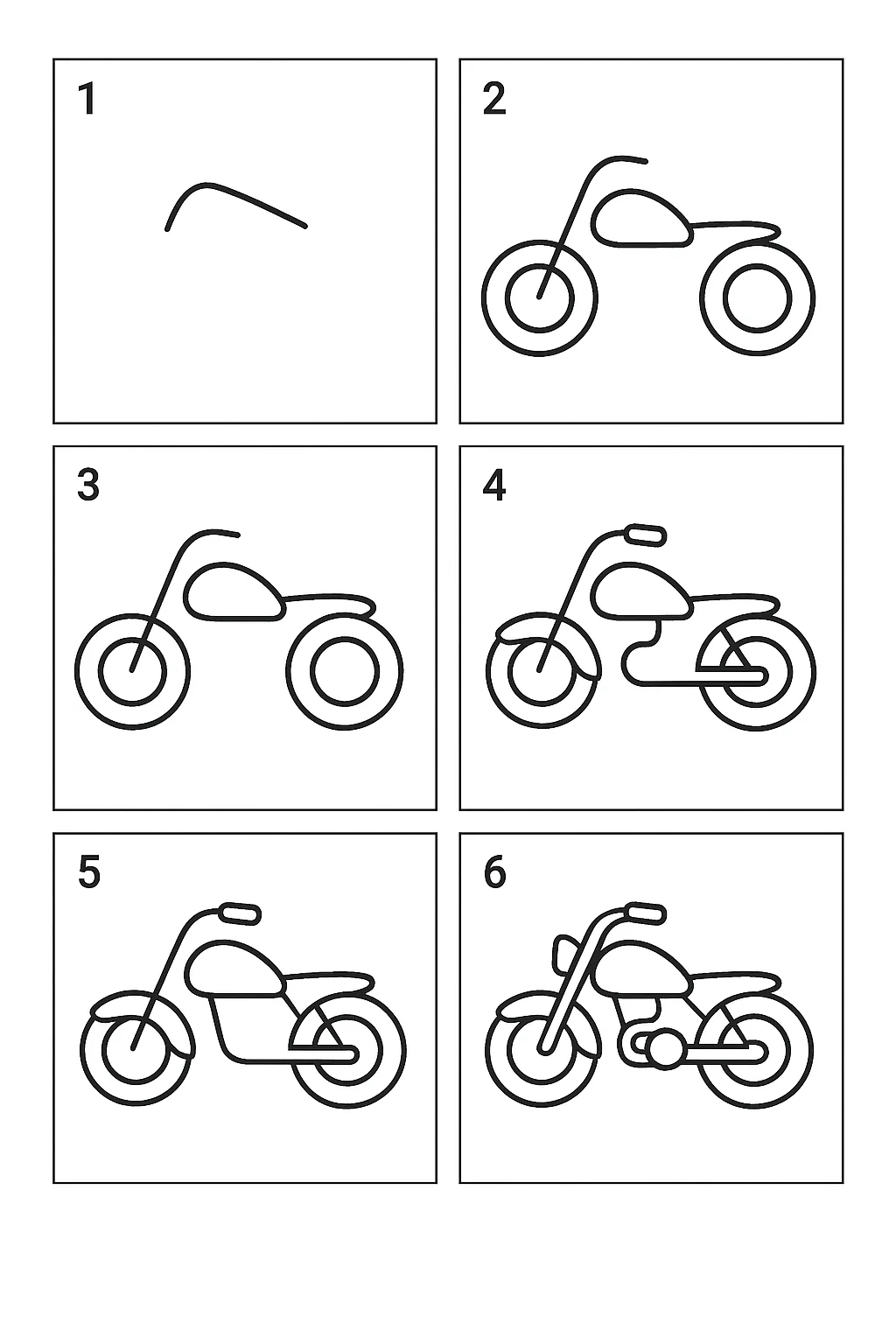 Tutorial passo a passo de como desenhar moto para imprimir