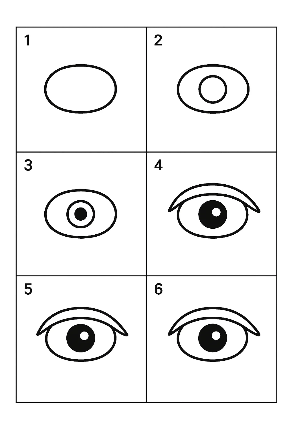 Tutorial passo a passo de como desenhar olho para imprimir