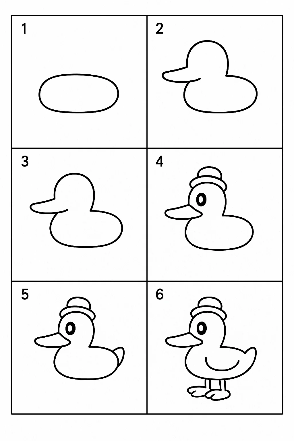 Tutorial passo a passo de como desenhar pato para imprimir