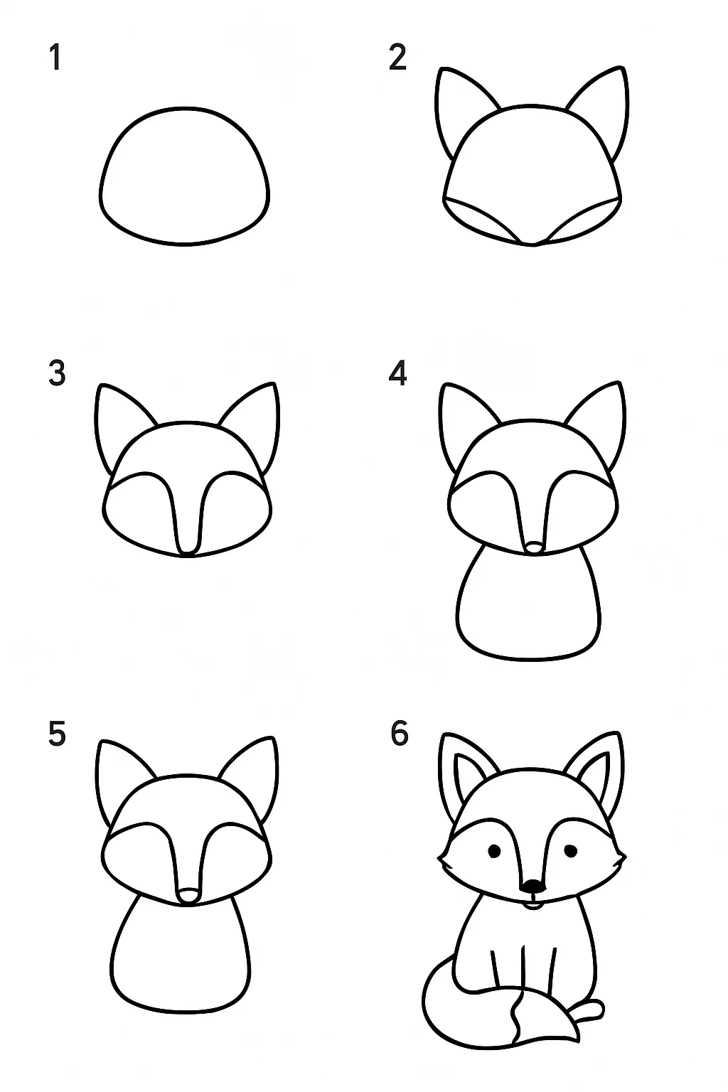 Tutorial passo a passo de como desenhar raposa para imprimir