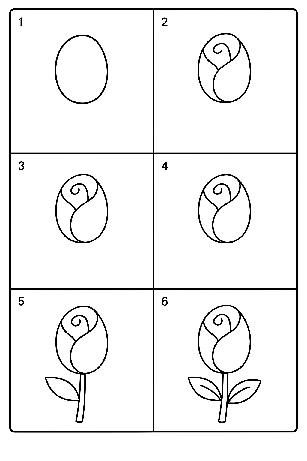 Tutorial passo a passo de como desenhar rosa para imprimir