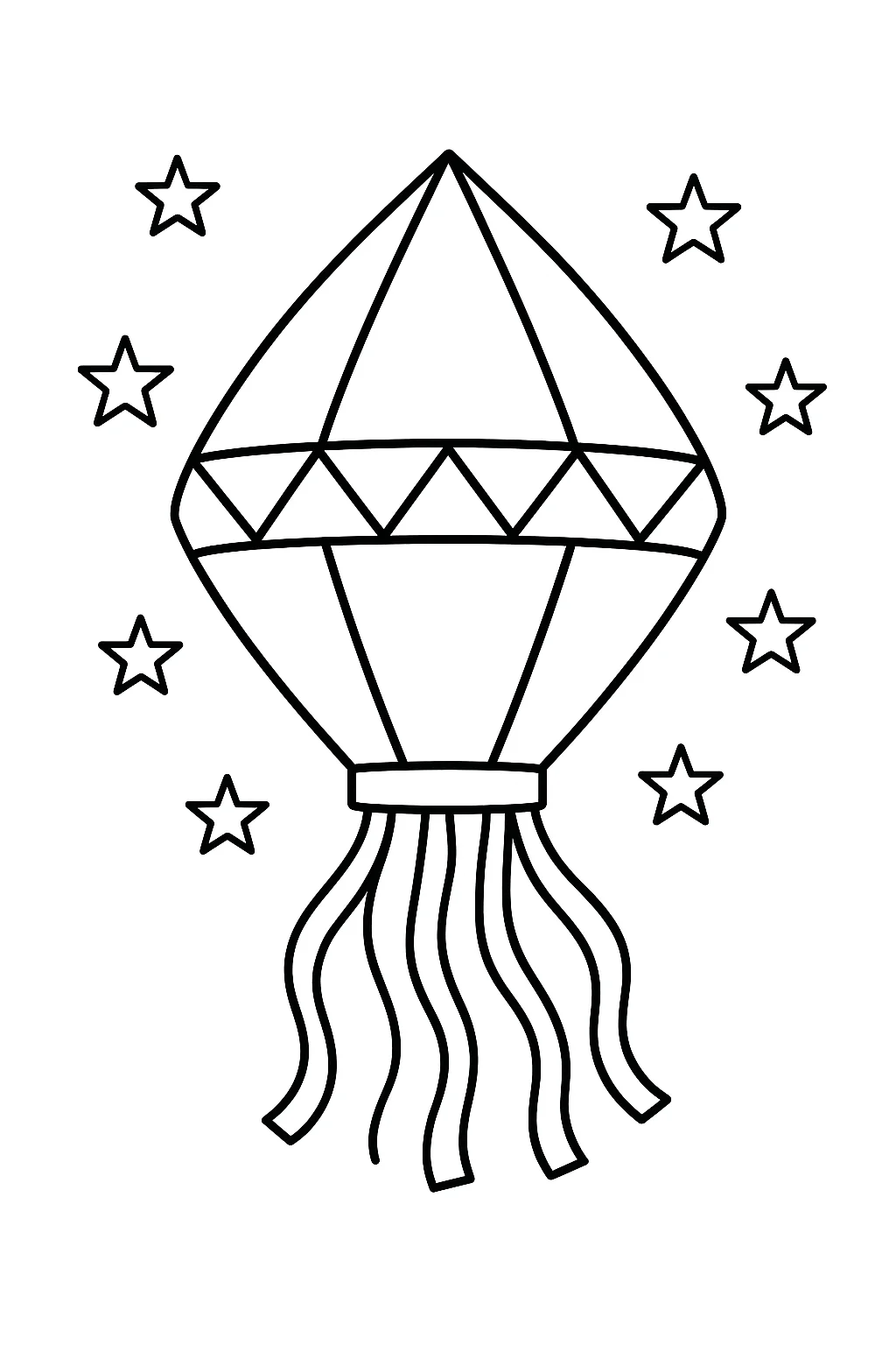 Desenho de balao junino para colorir e imprimir