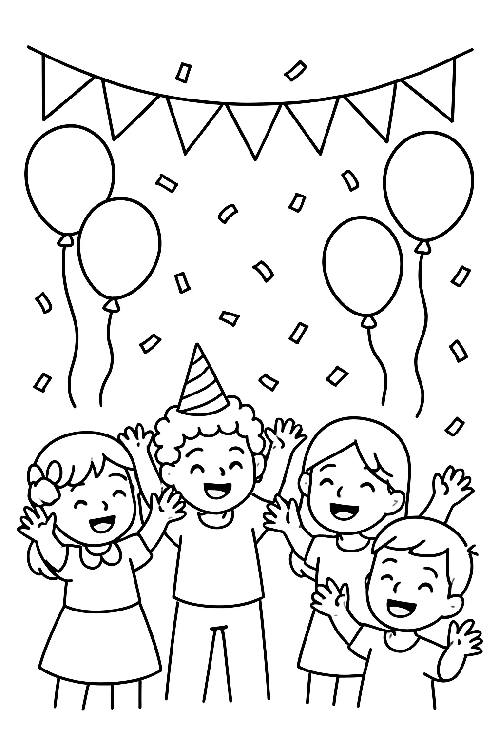 Feliz Dia das Crianças para Colorir
