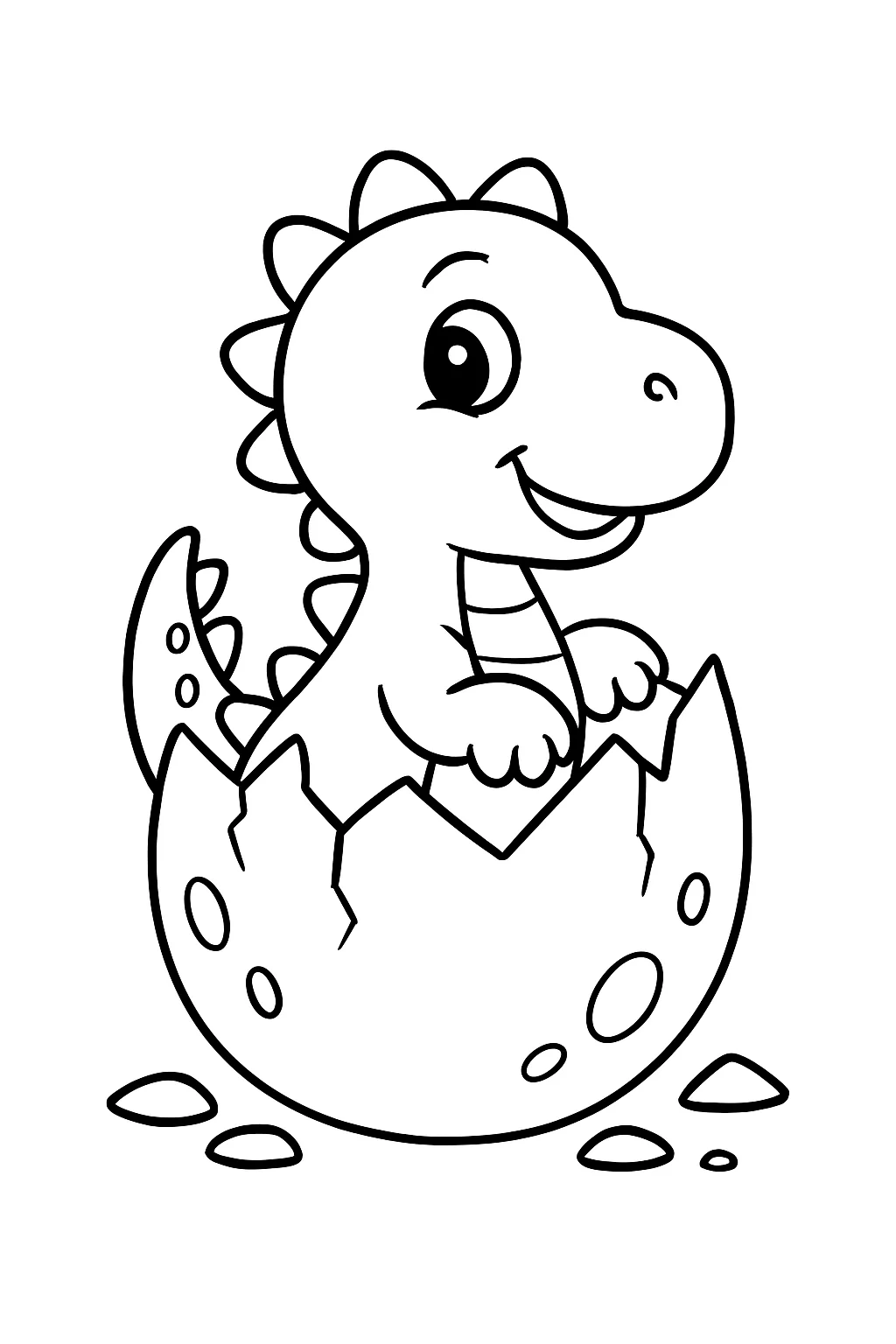 Dinossauro Bebe Saindo Do Ovo para Colorir