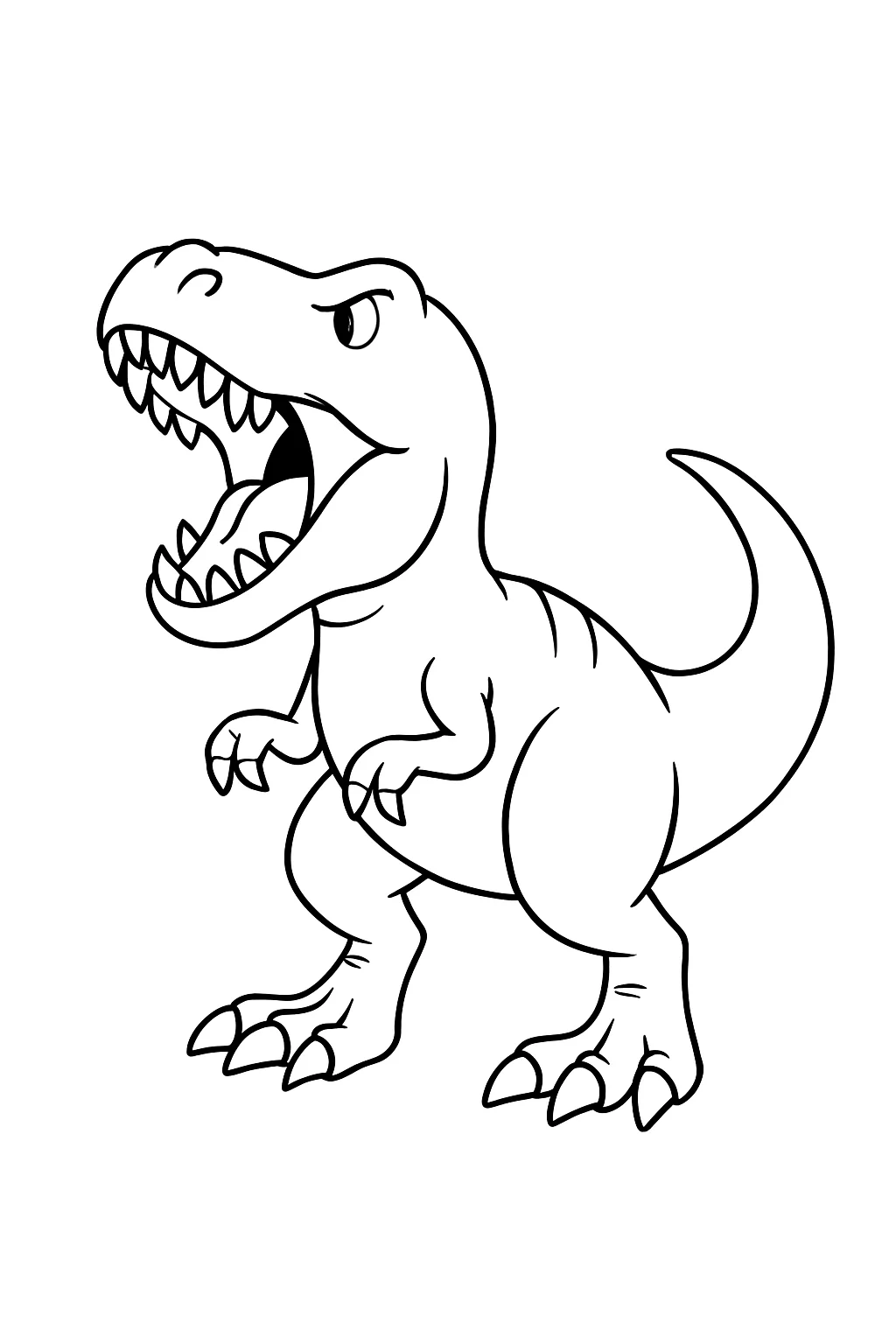 T-Rex Rugindo para Colorir