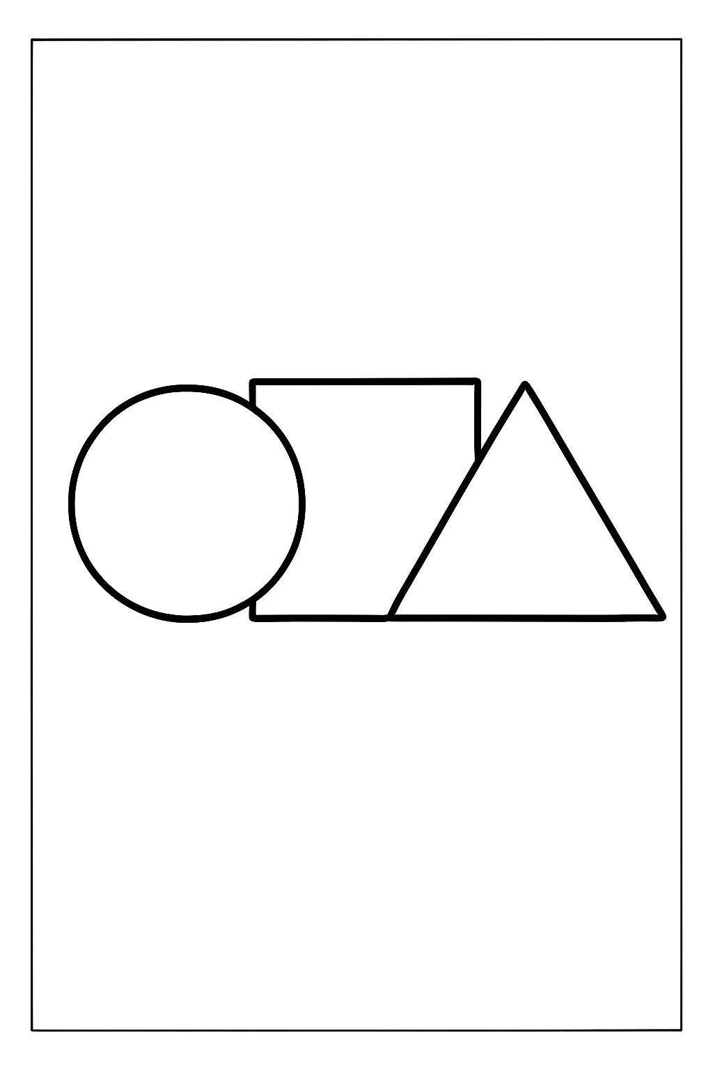 Desenho de circulo quadrado triangulo para colorir e imprimir