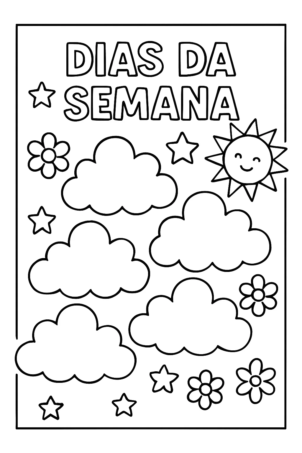 Desenho de dias da semana para colorir e imprimir