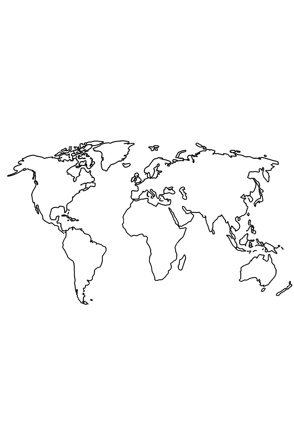Mapa Do Mundo para Colorir