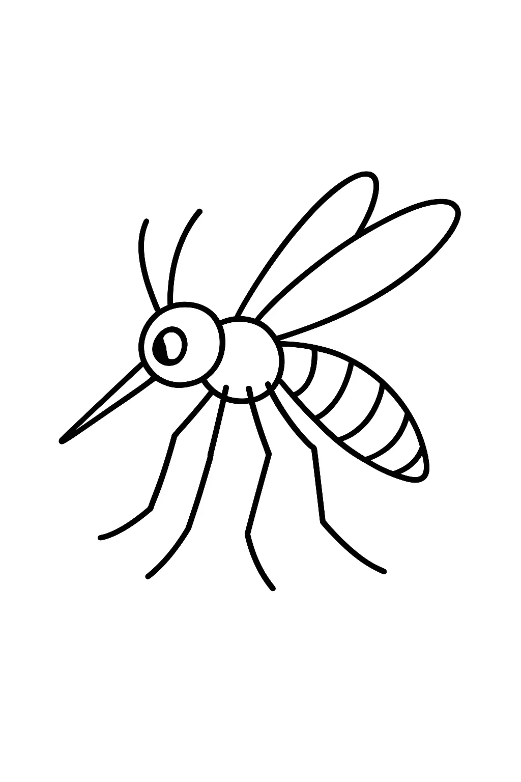 Desenho de mosquito da dengue para colorir e imprimir