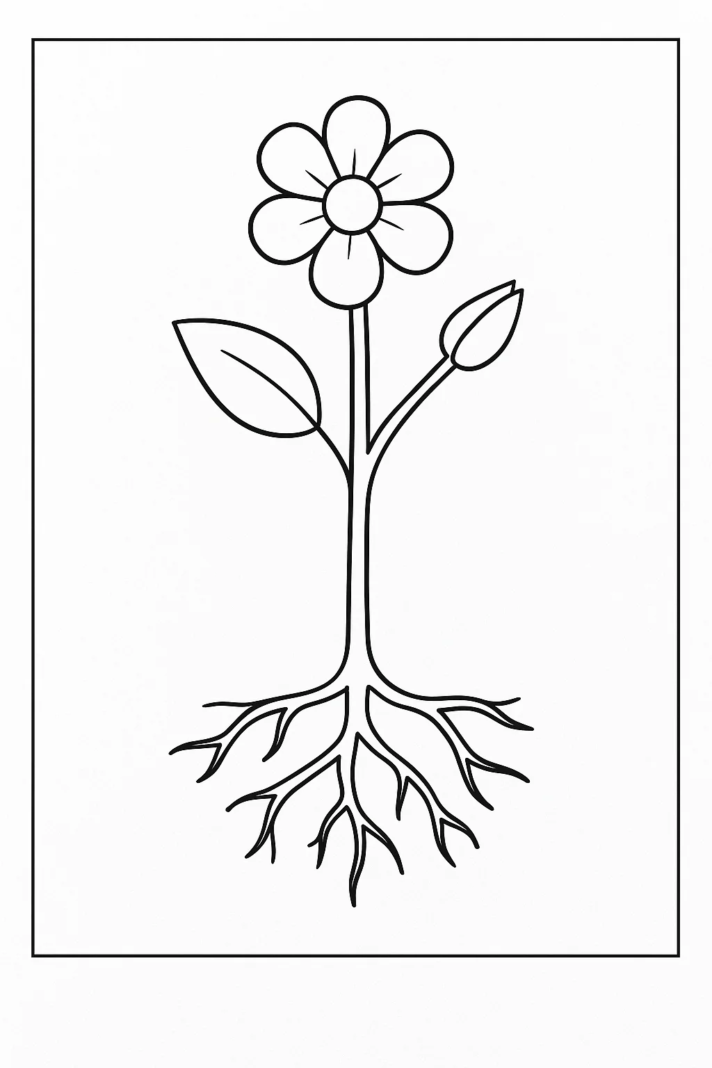Desenho de partes da planta para colorir e imprimir