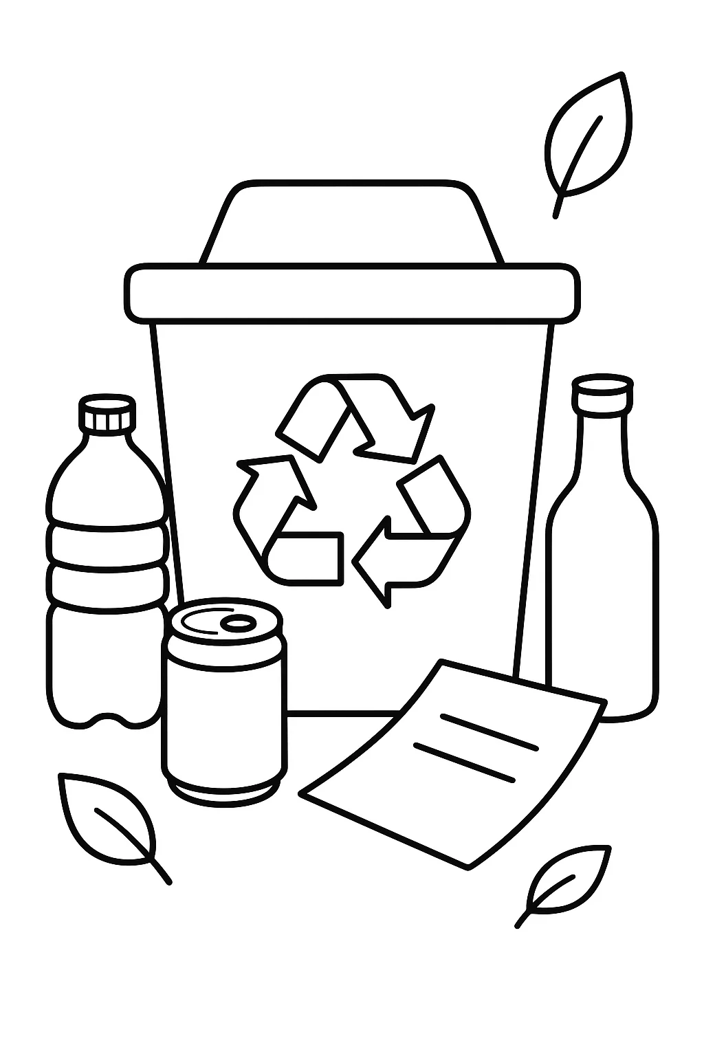 Desenho de reciclagem para colorir e imprimir