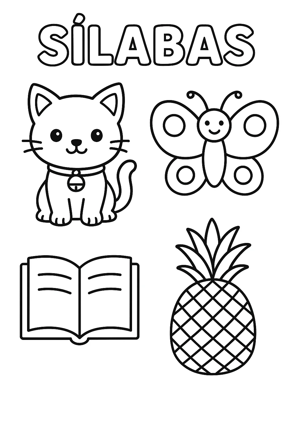 Desenho de silabas para colorir e imprimir