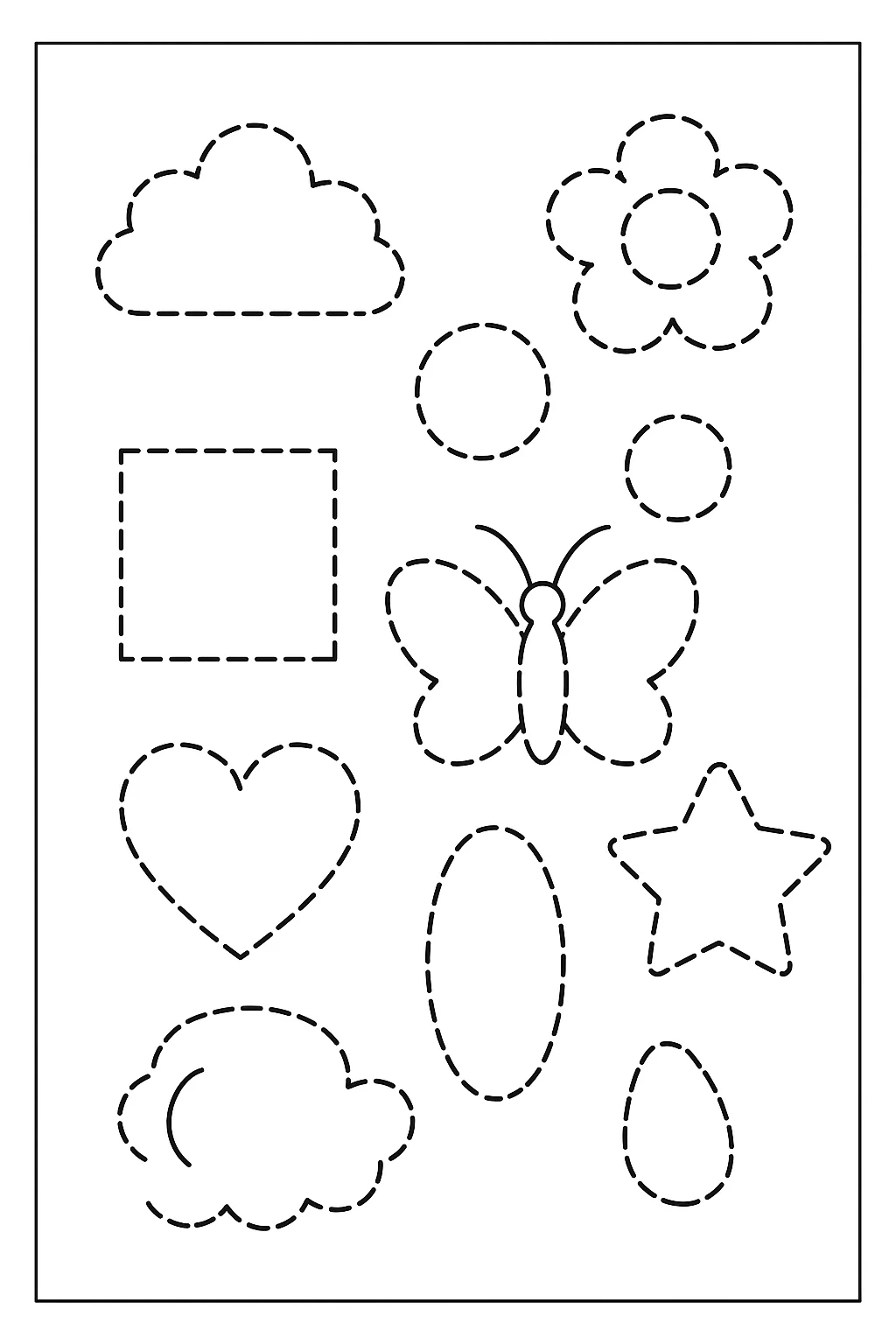 Desenho de tracejado para colorir e imprimir