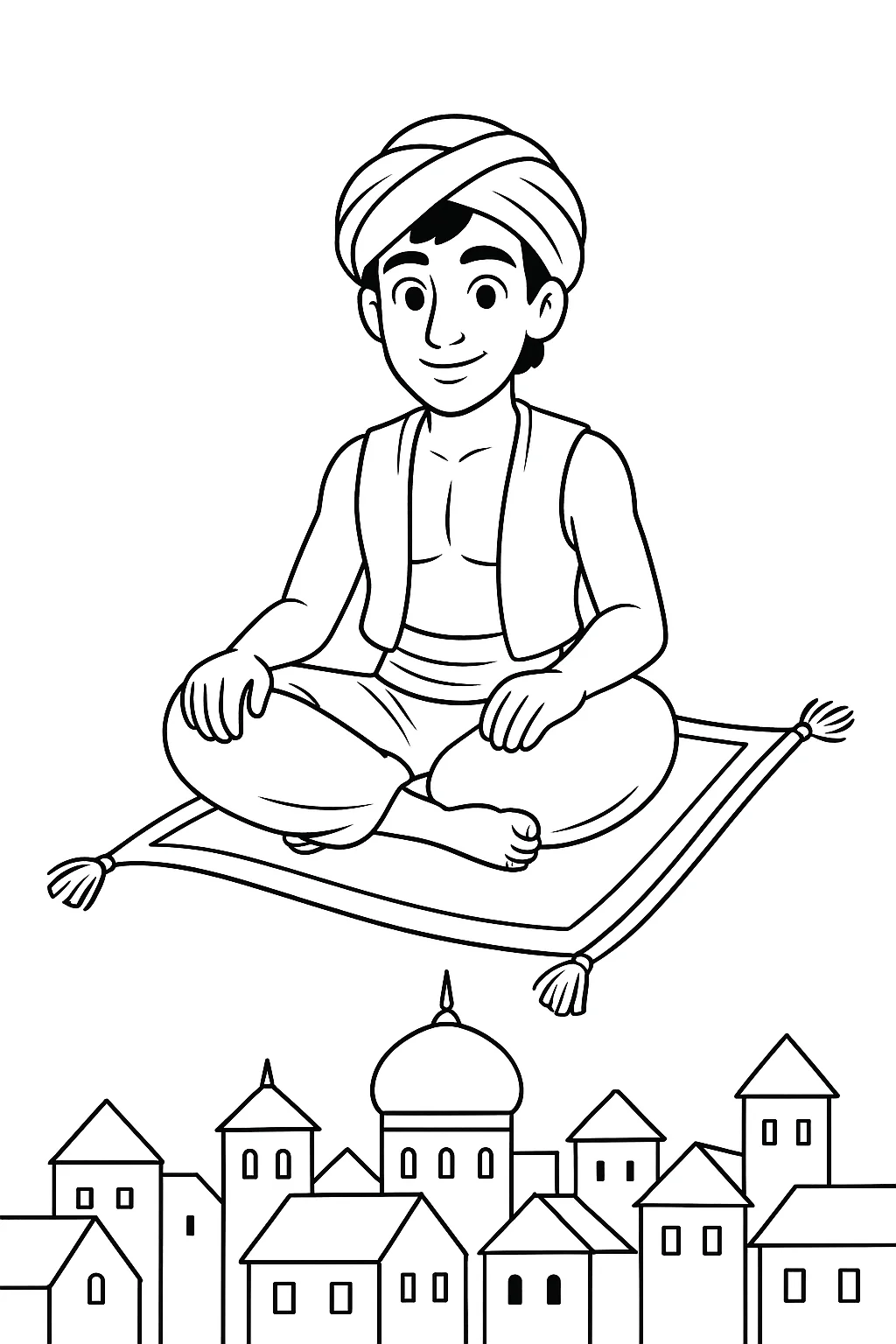 Desenho de aladdin para colorir e imprimir