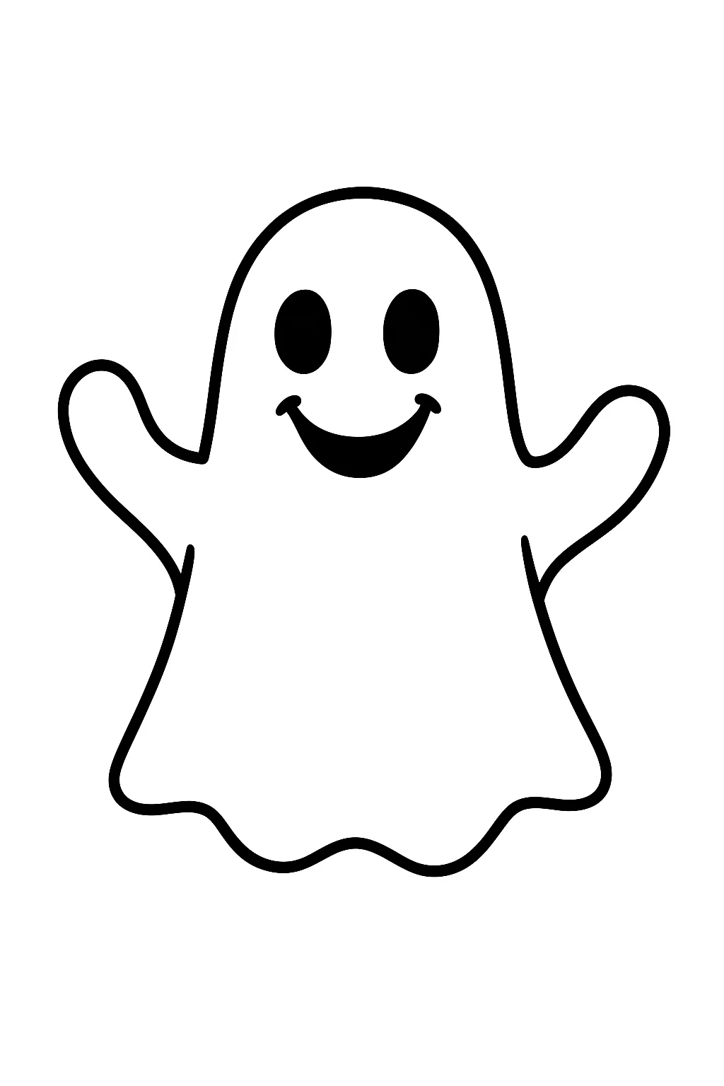 Desenho de fantasma amigavel para colorir e imprimir