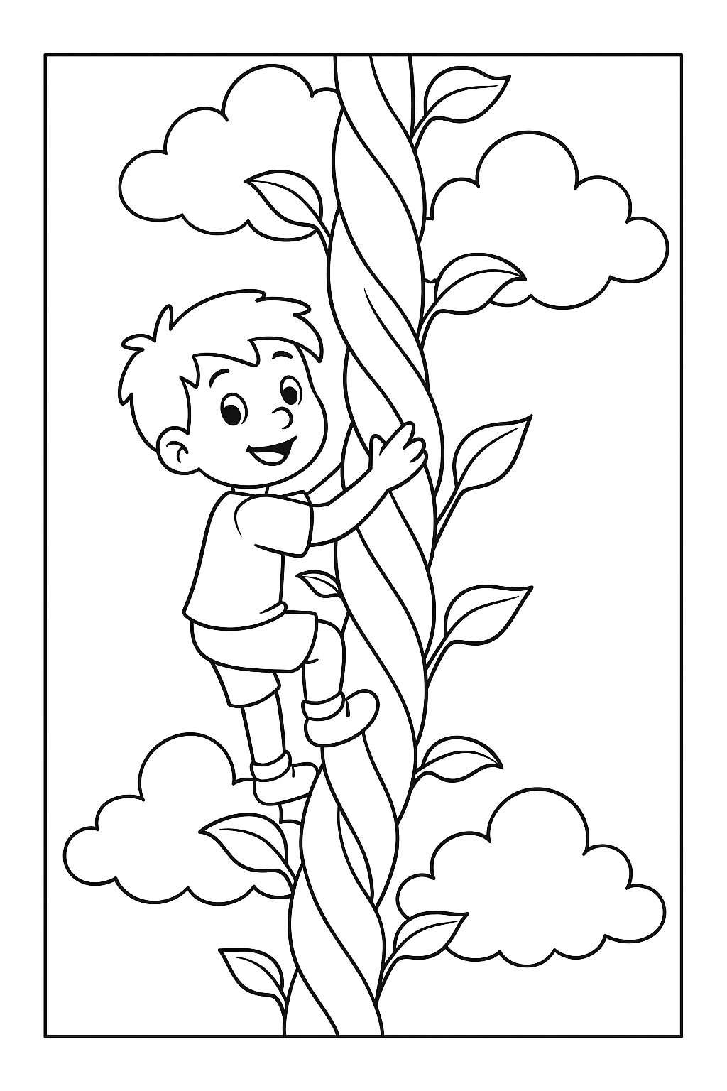 João e o Pé de Feijão para Colorir