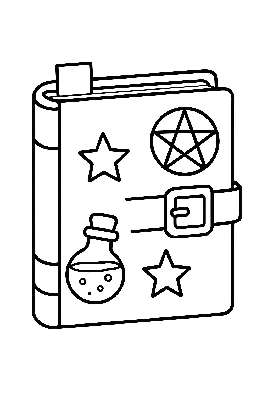 Desenho de livro de feiticos para colorir e imprimir