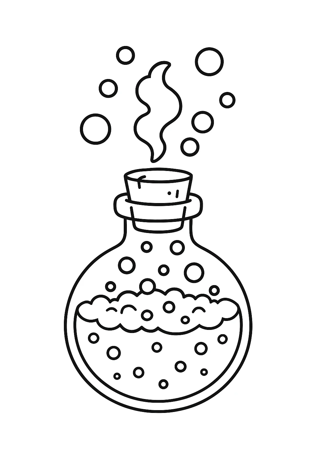 Pocao Magica Borbulhando para Colorir
