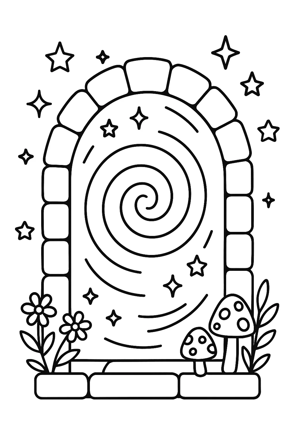 Desenho de portal magico para colorir e imprimir