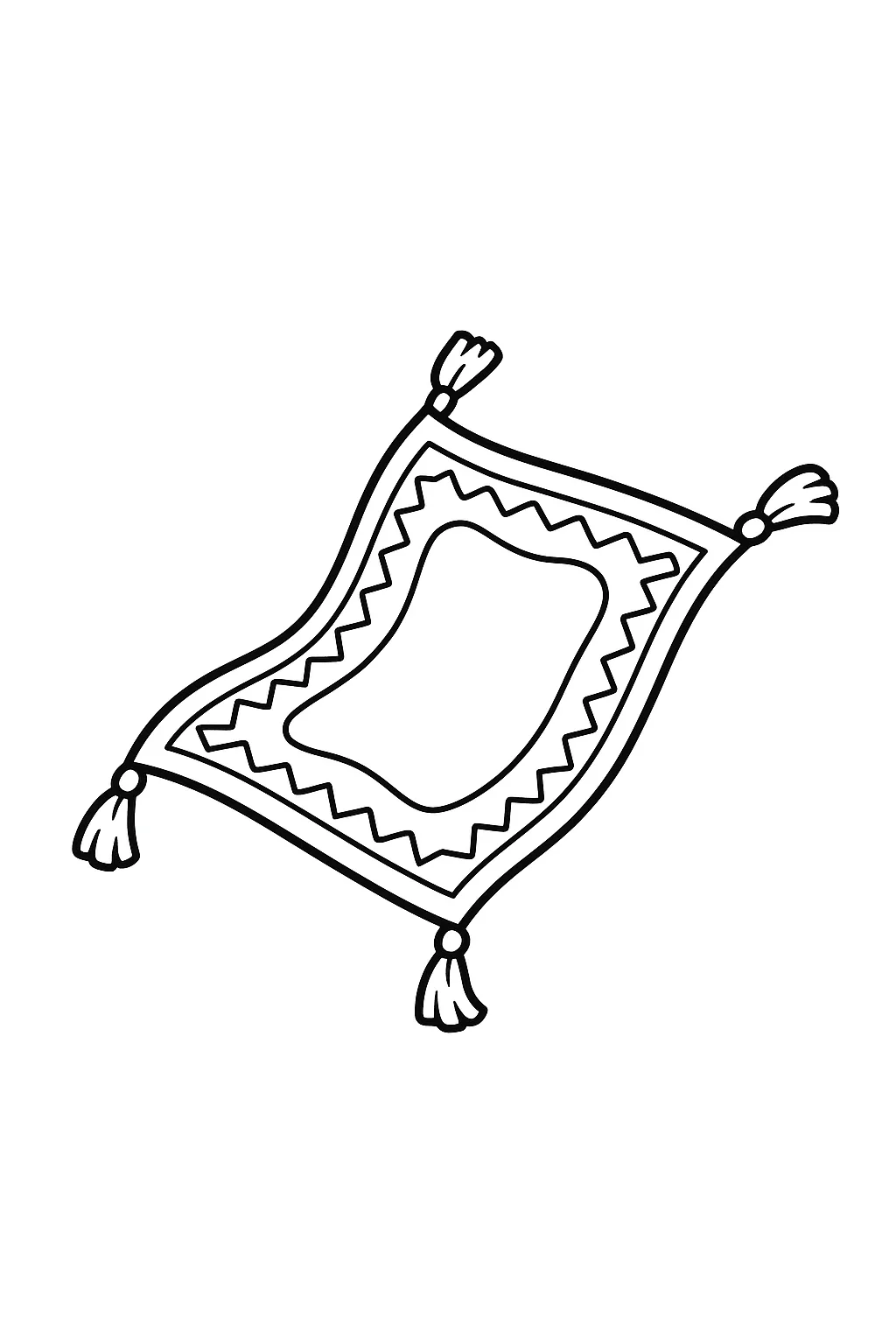 Desenho de tapete voador para colorir e imprimir