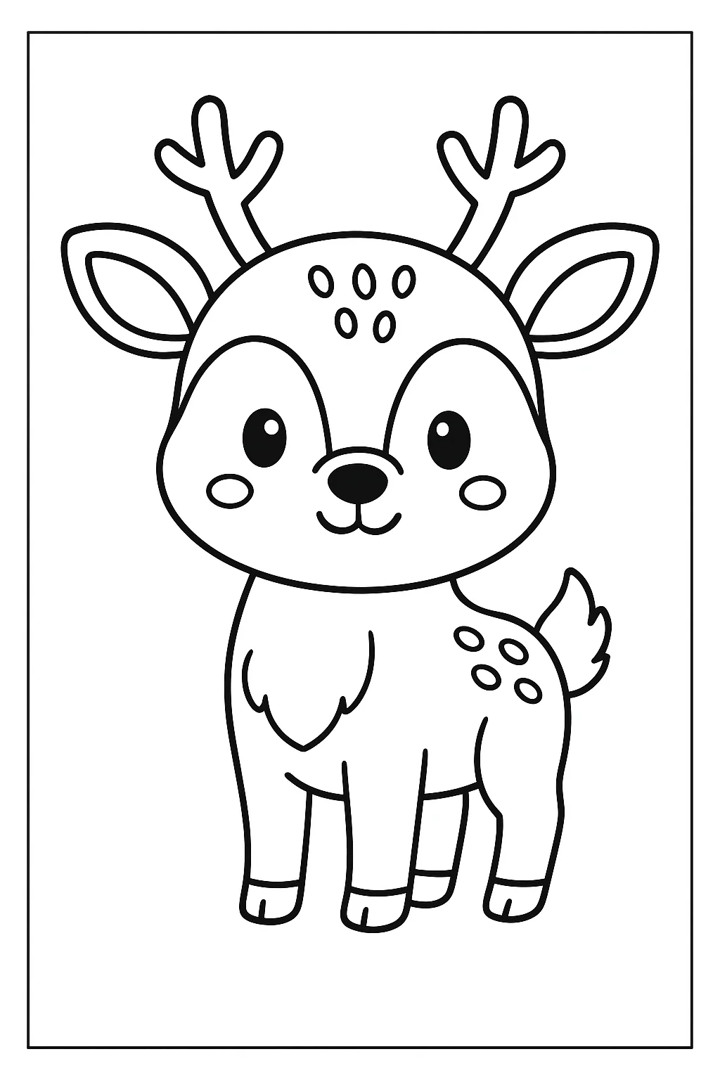 Desenho de cervo fofo para colorir e imprimir