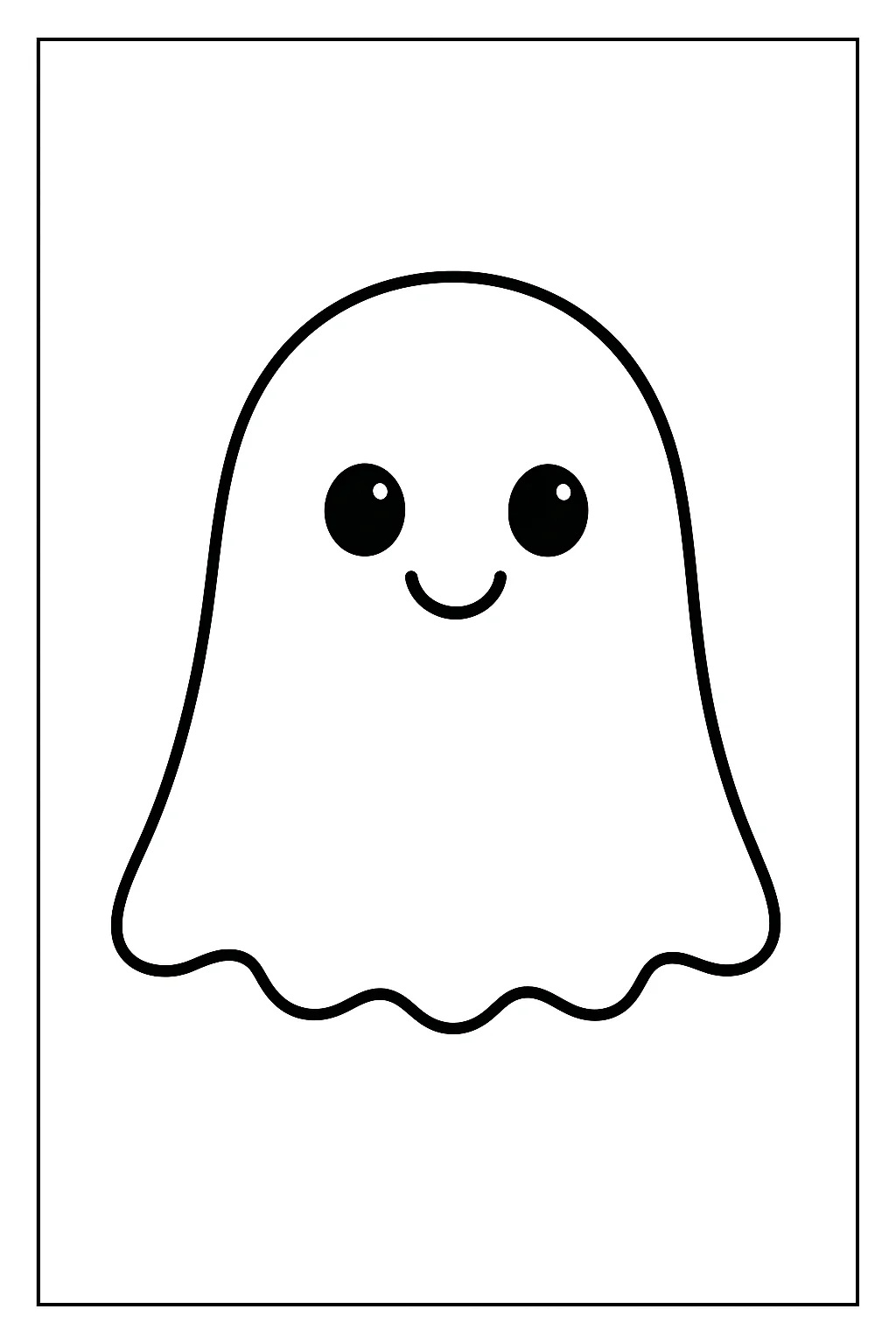 Desenho de fantasma fofo para colorir e imprimir