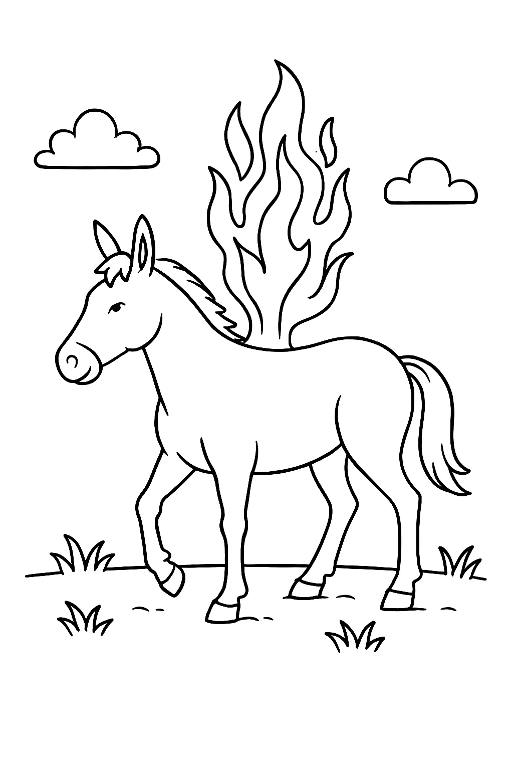 Desenho de mula sem cabeca para colorir e imprimir
