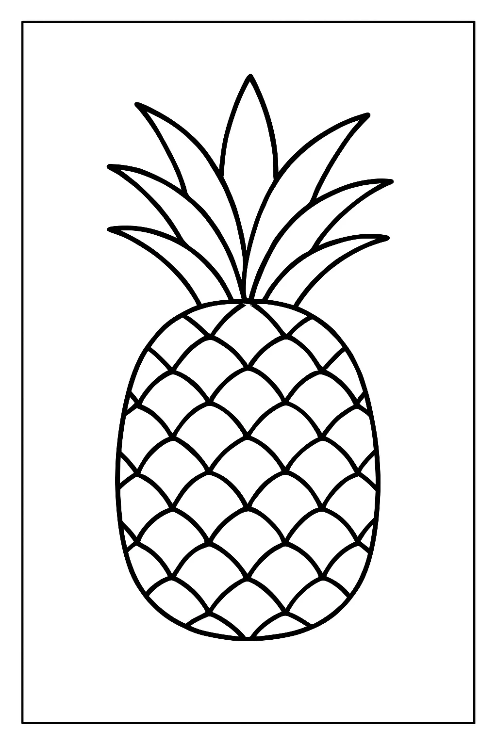 Desenho de abacaxi para colorir e imprimir
