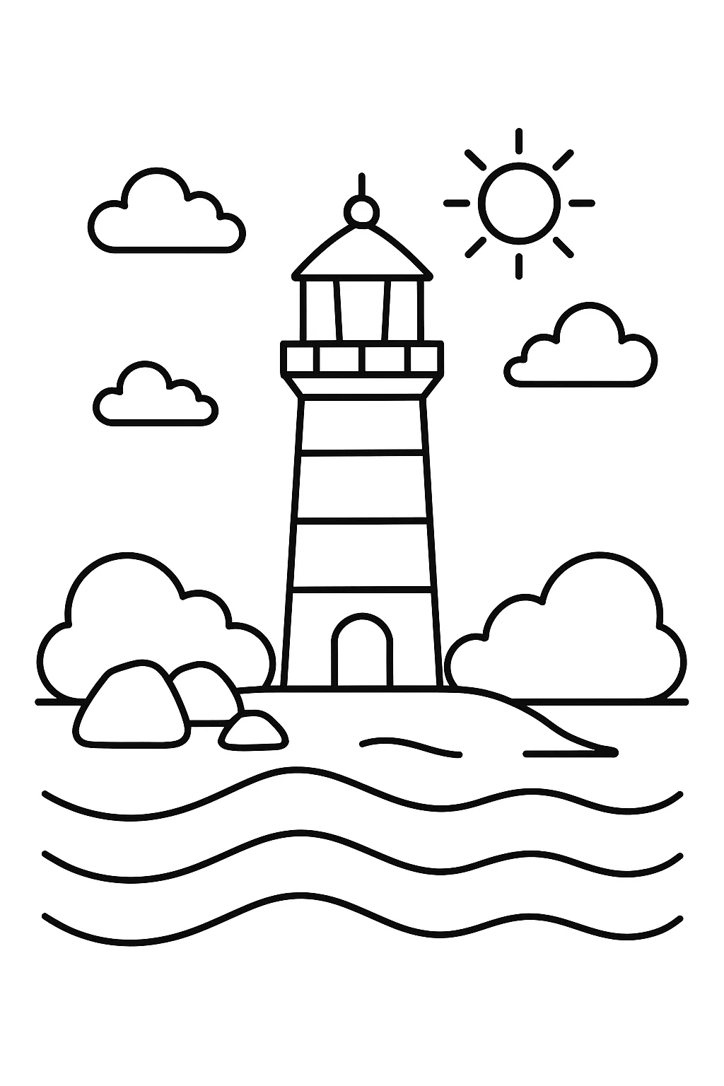 Farol Na Beira-Mar para Colorir