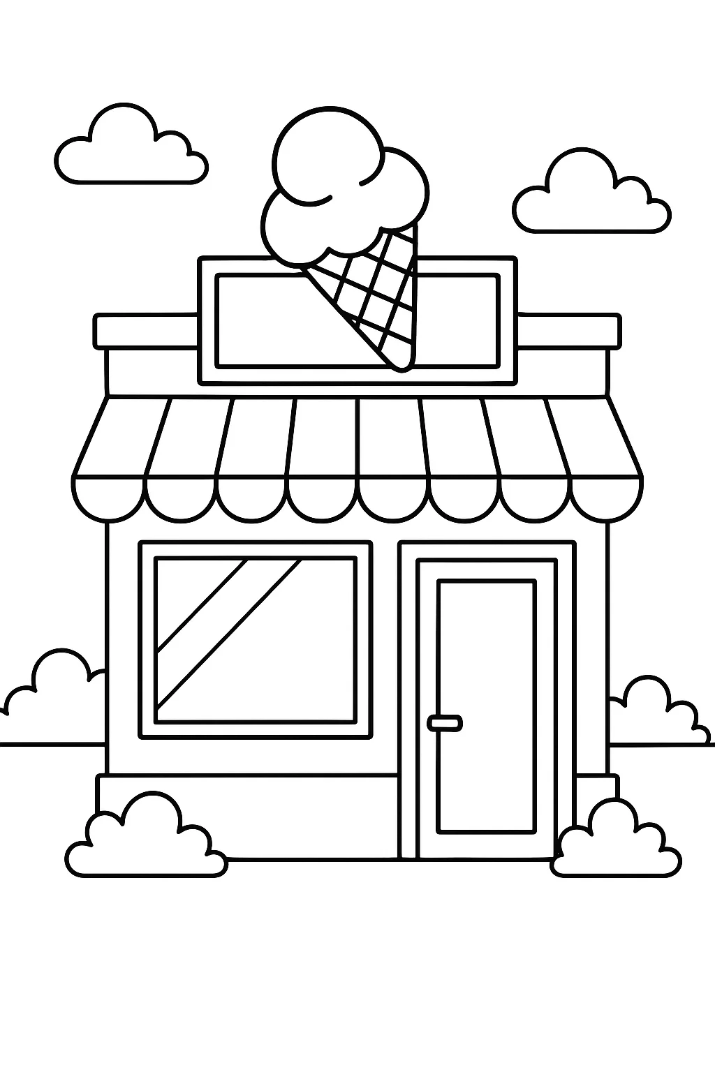 Desenho de sorveteria para colorir e imprimir