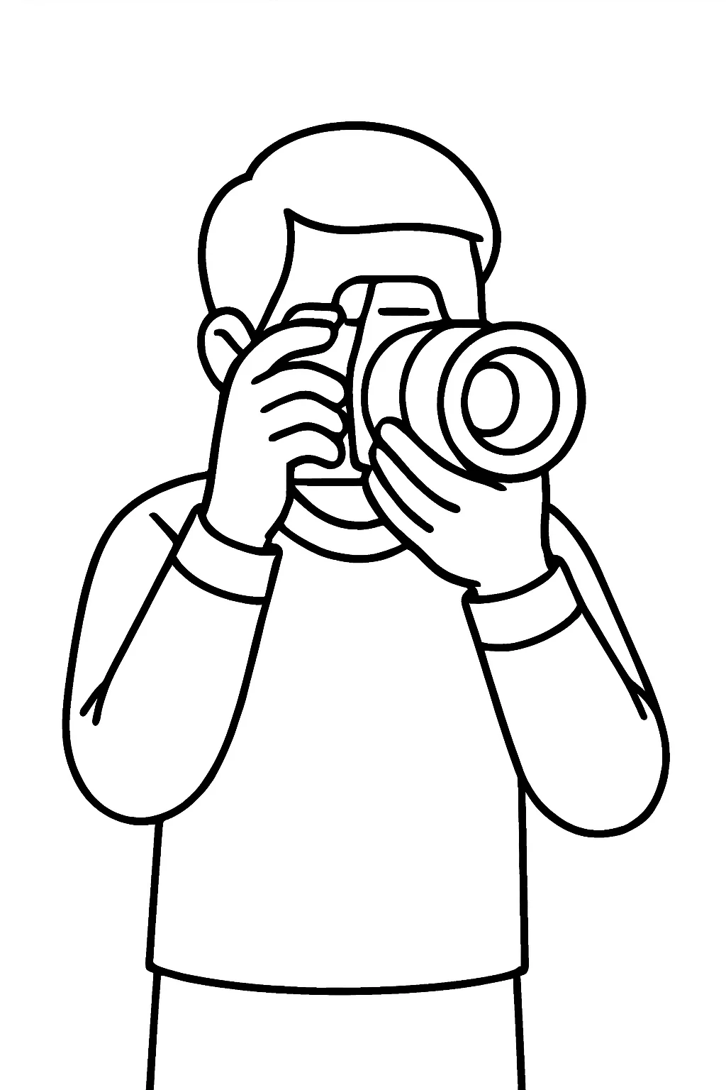 Desenho de fotografo tirando foto para colorir e imprimir