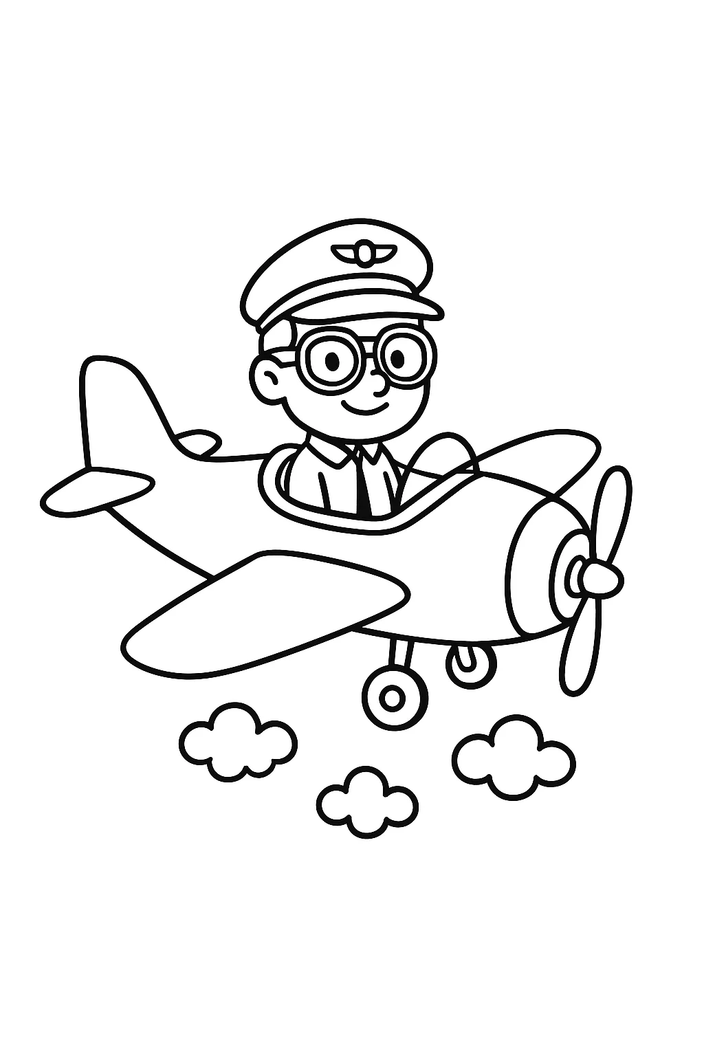 Piloto No Aviao para Colorir