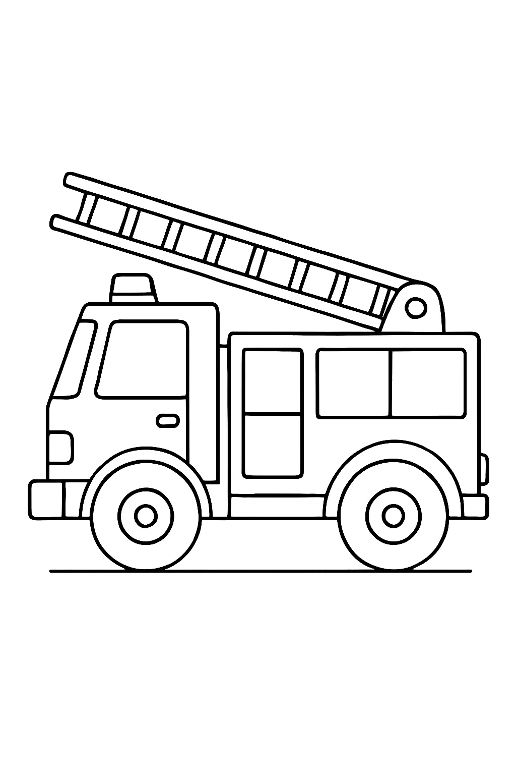 Caminhao De Bombeiros Com Escada para Colorir