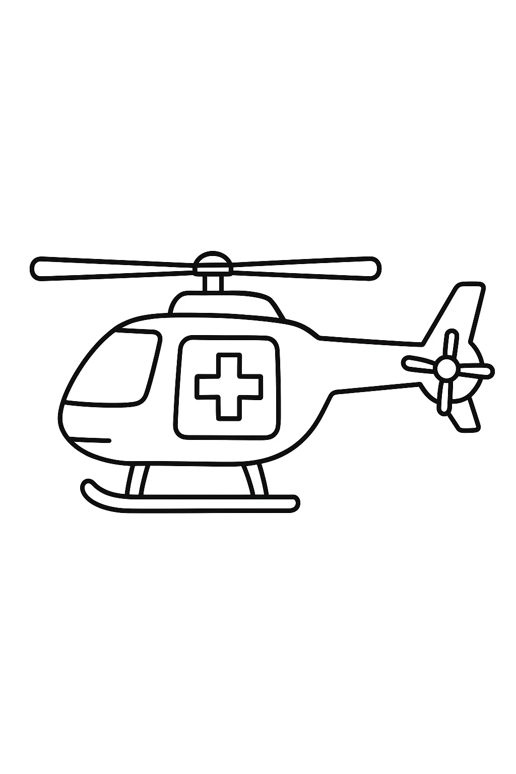 Desenho de helicoptero de resgate para colorir e imprimir