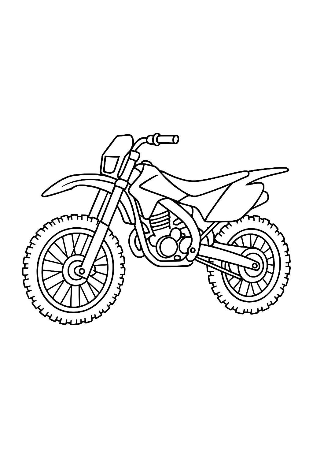 Desenho de moto de trilha para colorir e imprimir